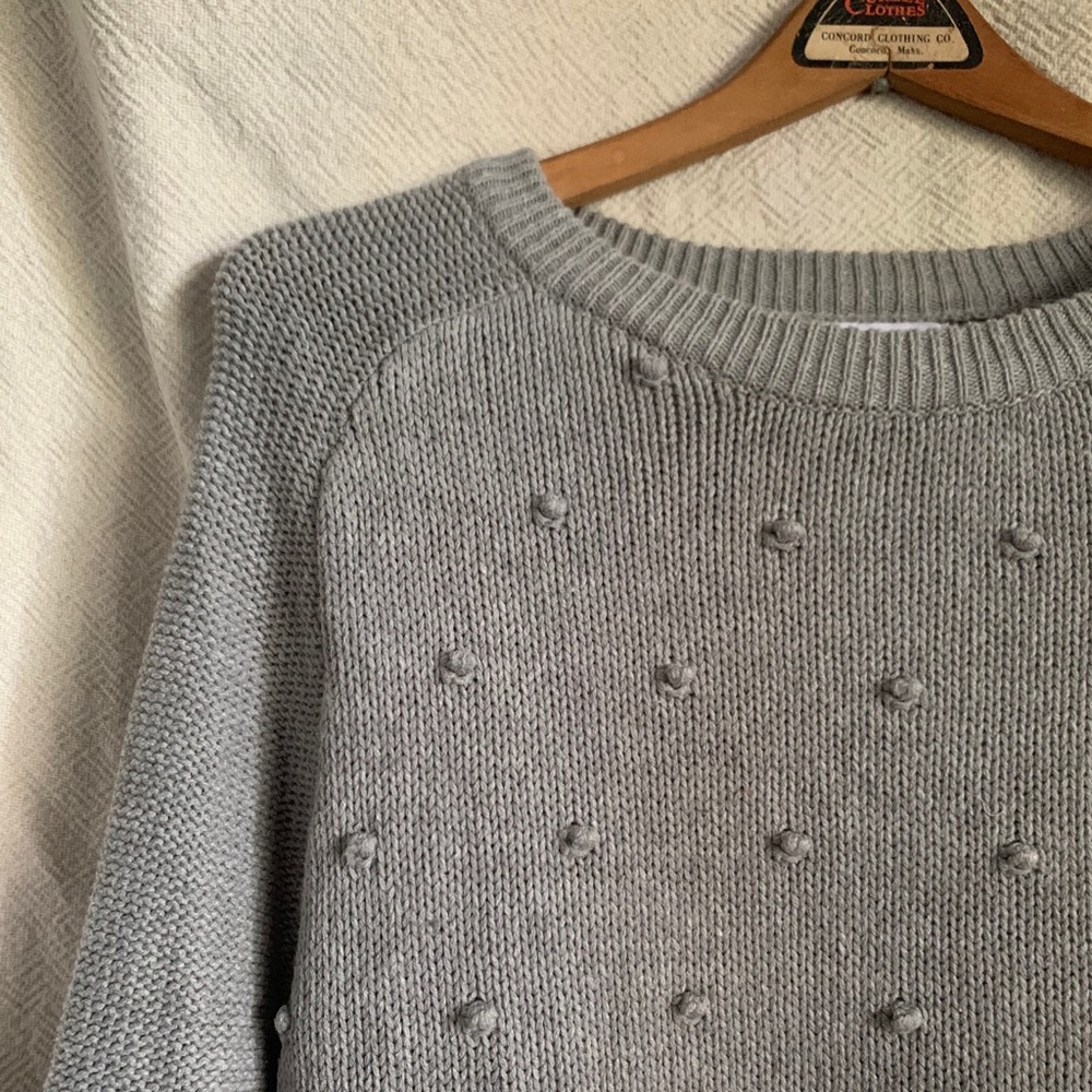 Light gray pompon sweater